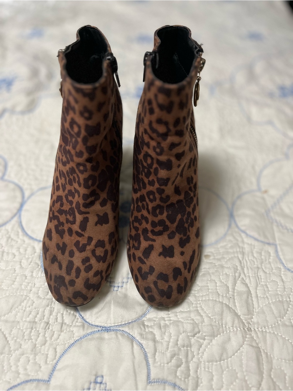New Look Leopard-Print Ankle Booties in Brown